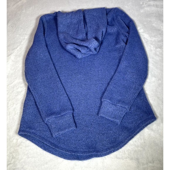 Ann Taylor Loft Sweater Womens M Blue Hooded Pullover Casual Athleisure Acrylic - Picture 7 of 10